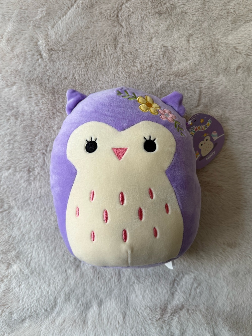 NWT Squishmallows Holly the Owl Flowers Easter 2024 8”